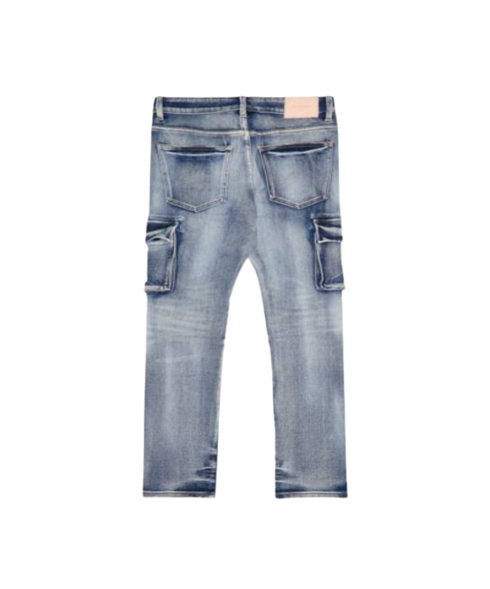 "BROKEN" 4 WAY STRETCH CARGO LIGHT BLUE