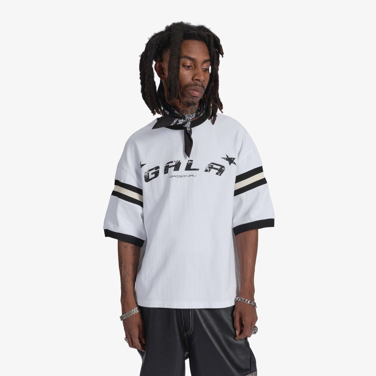 G-F-24-008 SUPERSTAR JERSEY TEE WHT/BLK