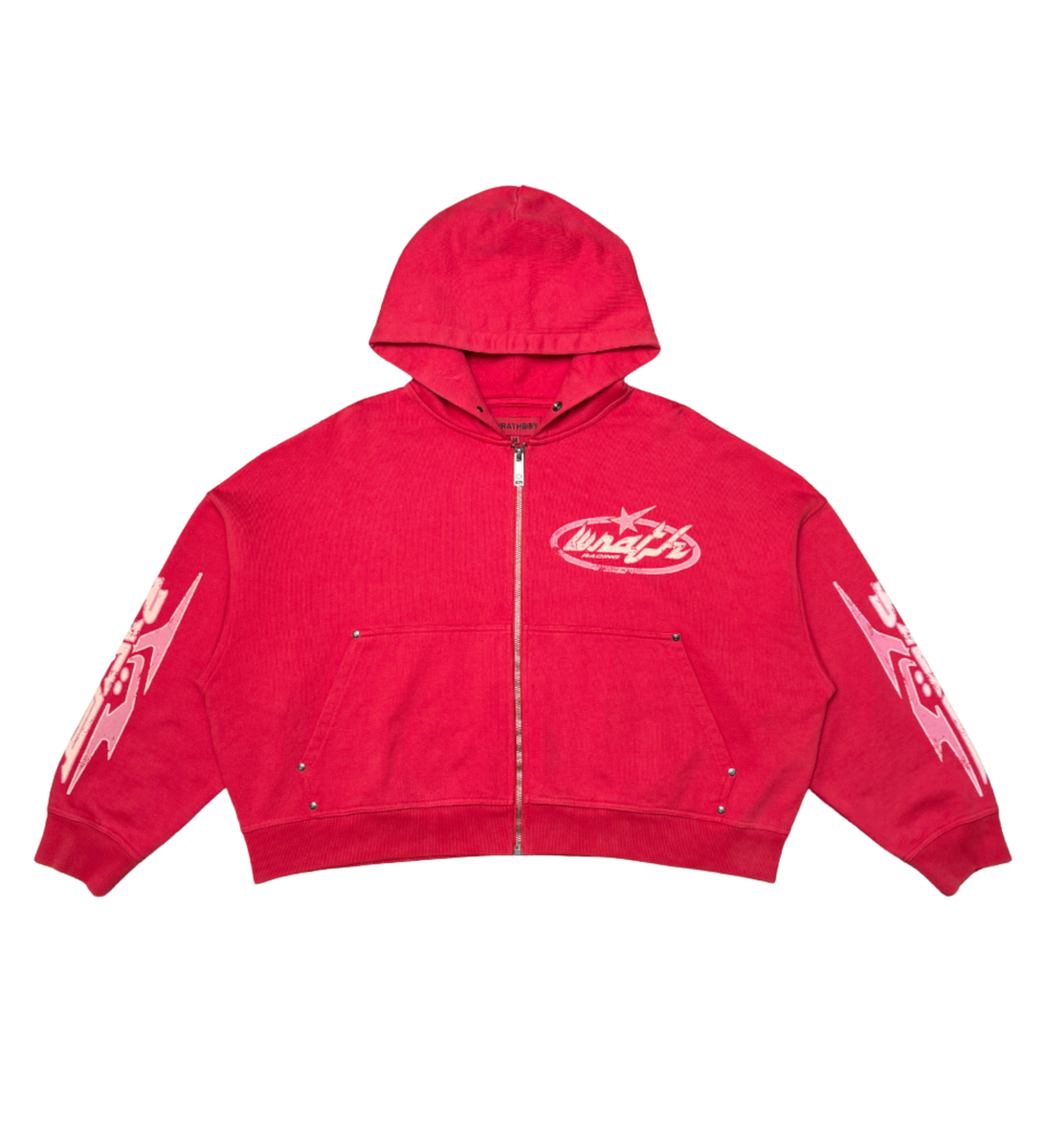 WB05-065 VIPER ZIP CROPPED HOODIE RED