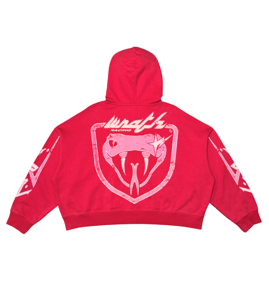 WB05-065 VIPER ZIP CROPPED HOODIE RED