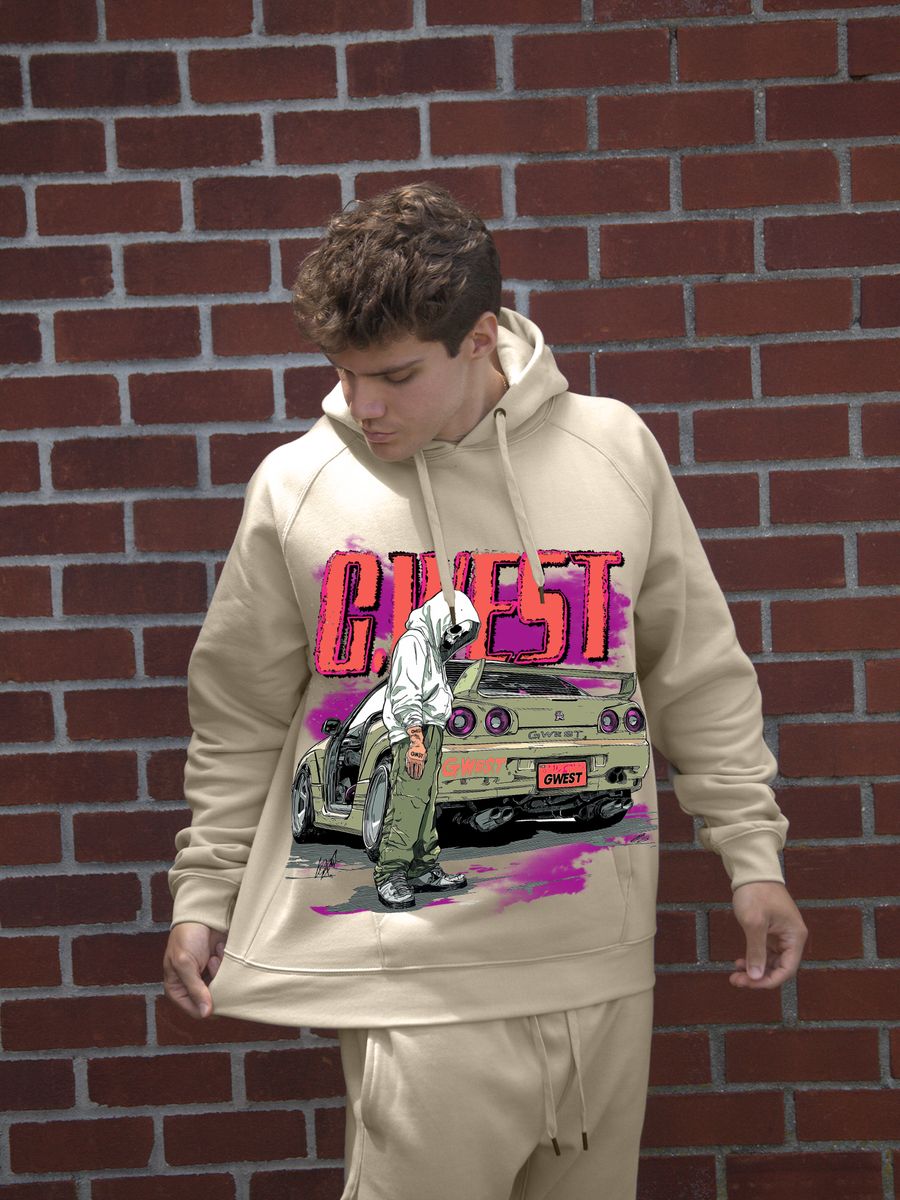 G WEST SKYLINE HOODIE C/CREAM