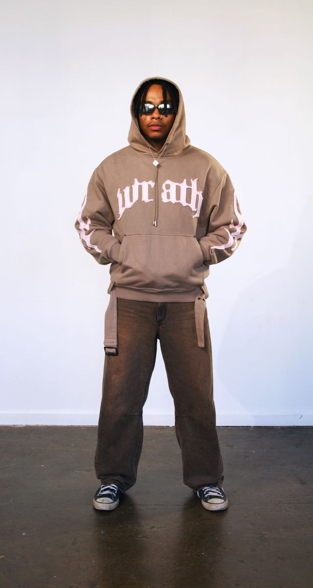 WB05-028A OPIUM WRATH BELT HOODIE TAUPE