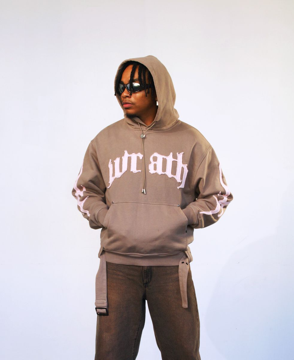 WB05-028A OPIUM WRATH BELT HOODIE TAUPE