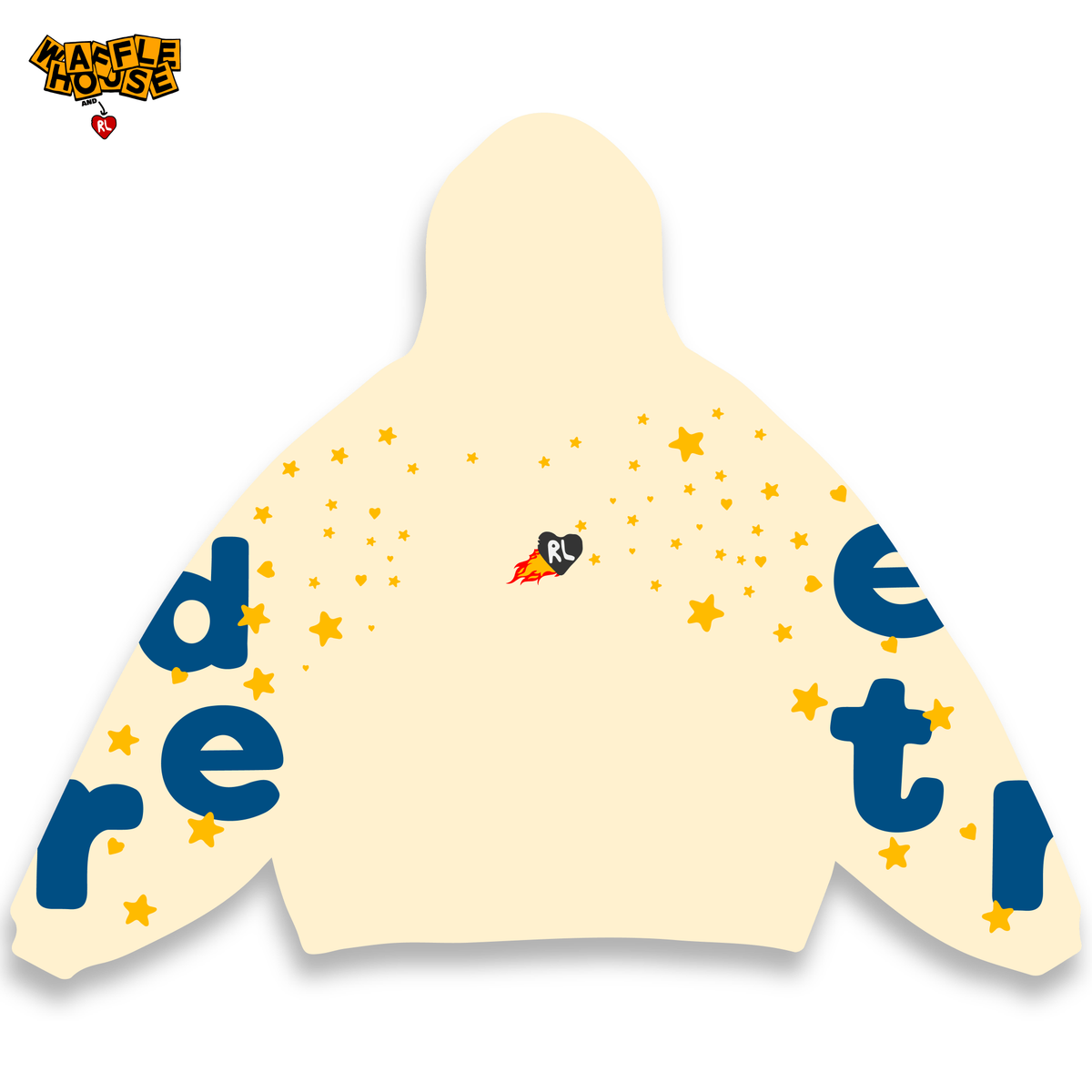 STARS WAFFLE STAR SCATTERED HOODIE WHITE