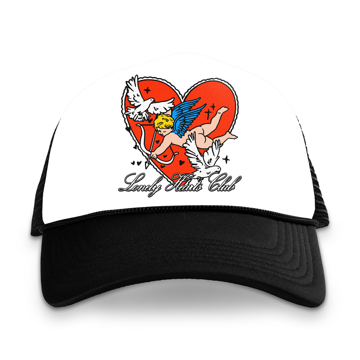 Lonely Hearts Faith Hope Love Trucker Hat - Graphic