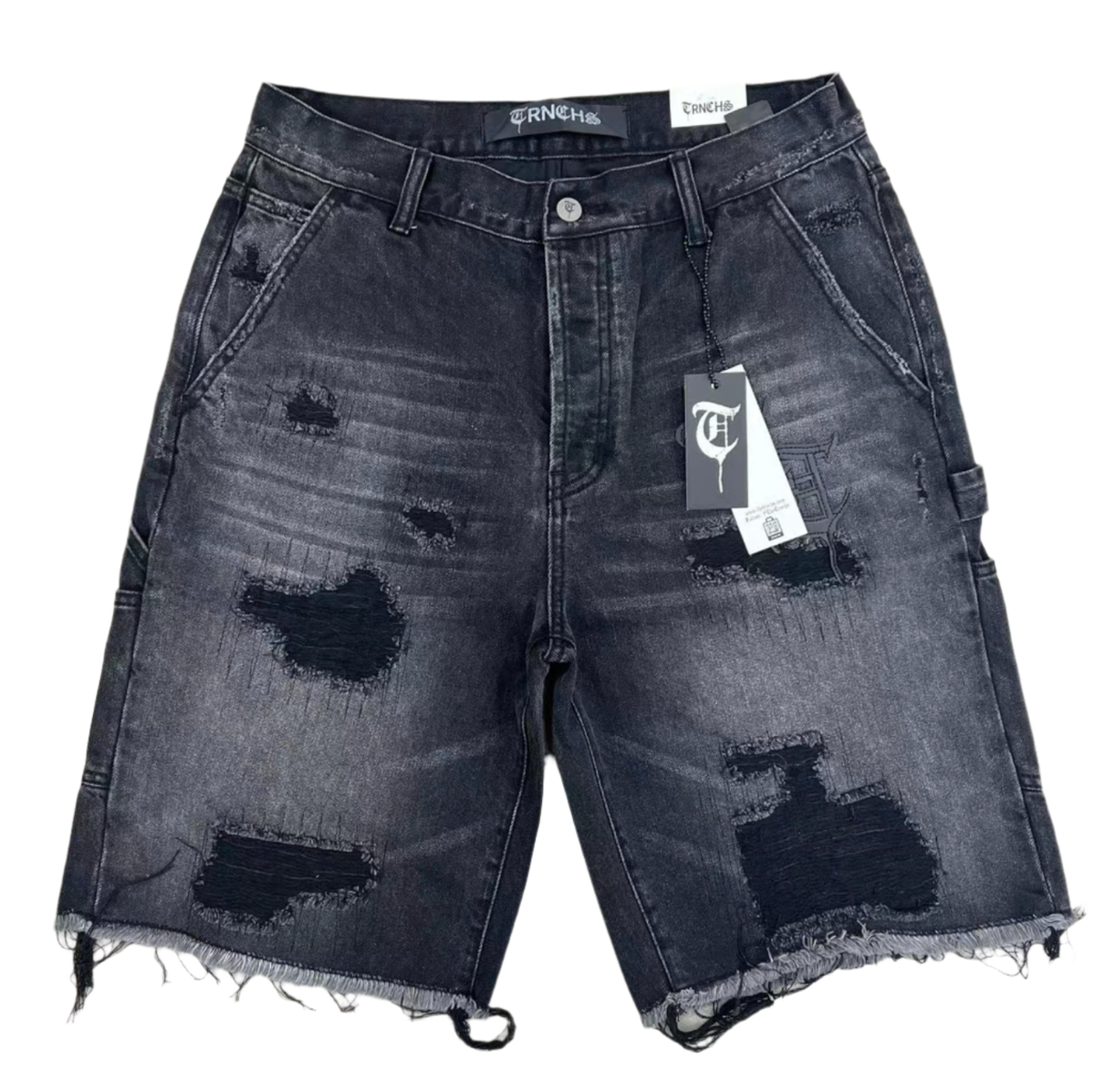 "JENEEN" Black Wash Denim Short