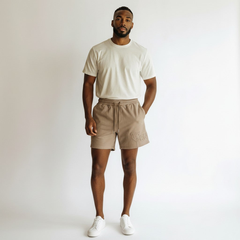"MAWADA" Khaki Shorts Set