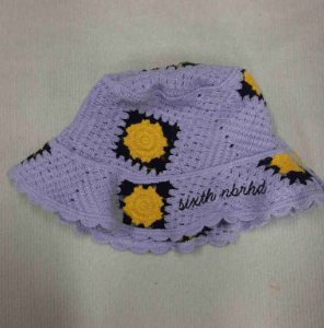 "LIVIN" PURPLE KNIT BUCKET HAT