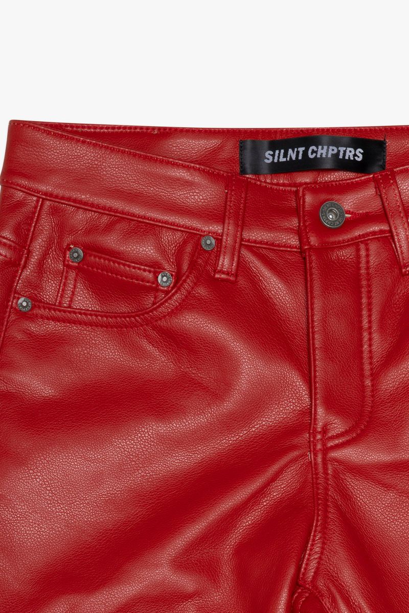 "CUERO" STACKED RED LEATHER