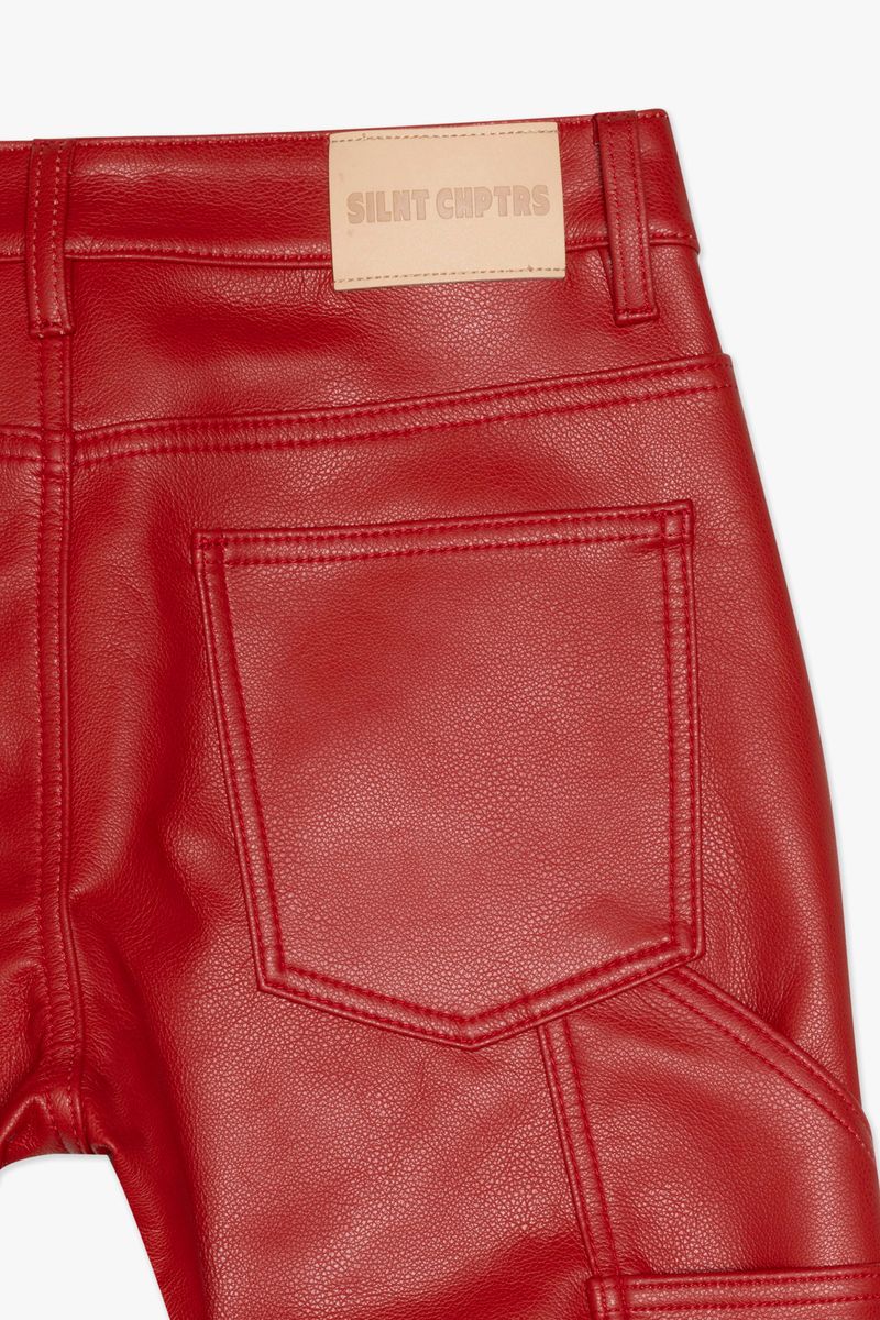 "CUERO" STACKED RED LEATHER