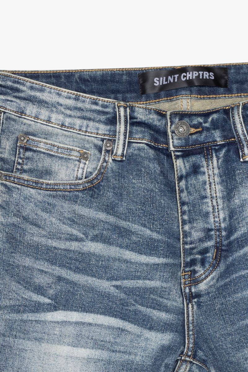 "CHPTRS. STACKED" DK BLUE WASH