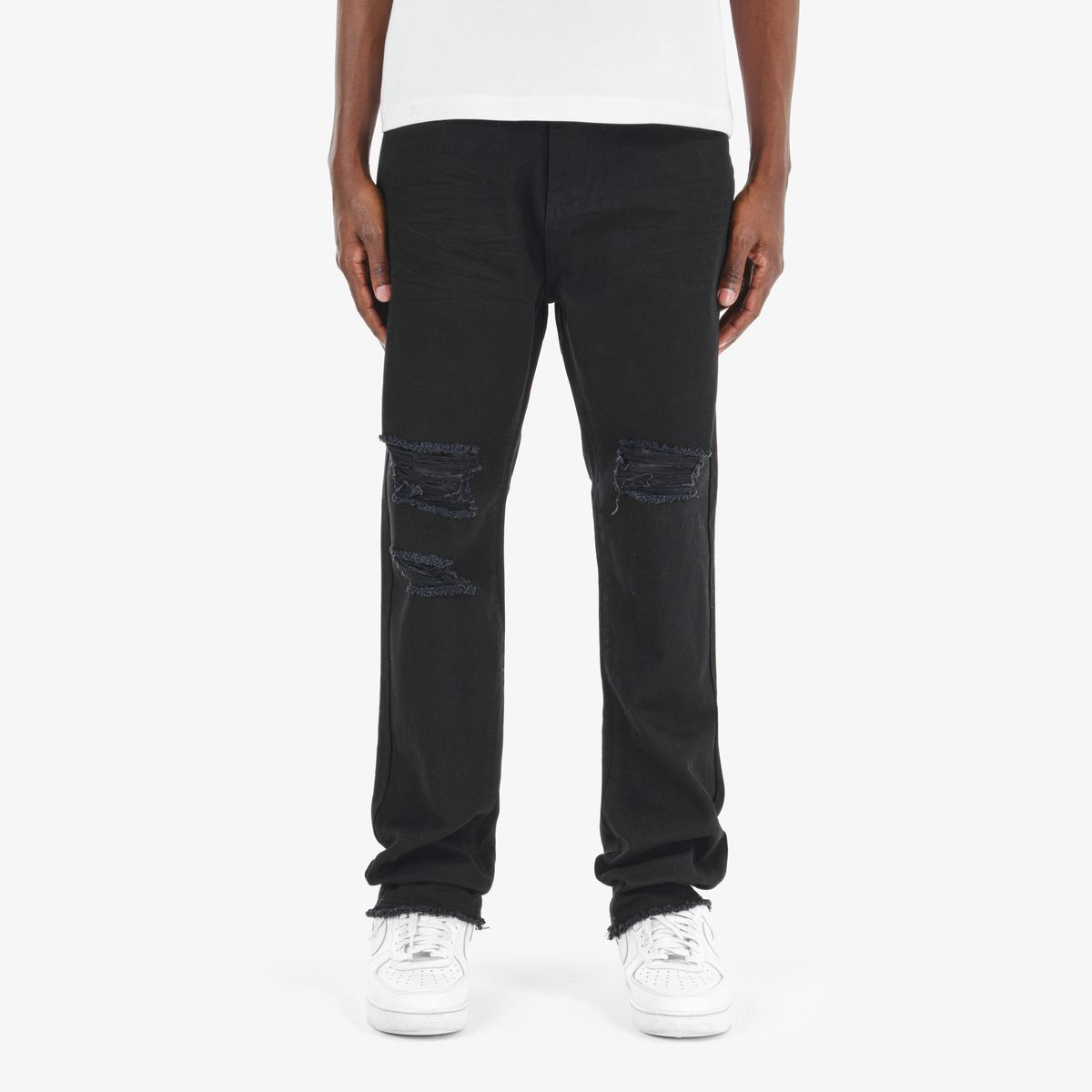 Copper Rivet Distressed Jeans - Relaxed Fit