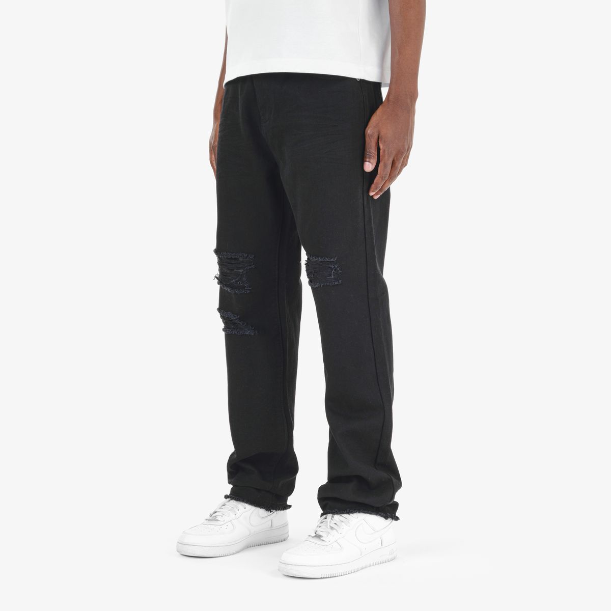 Copper Rivet Distressed Jeans - Relaxed Fit