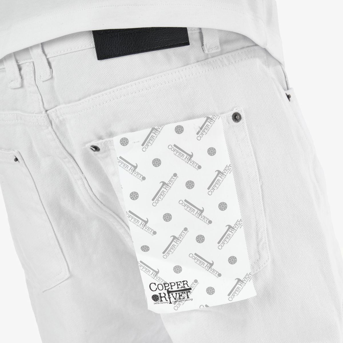 Copper Rivet Distressed Jeans - Slim Fit