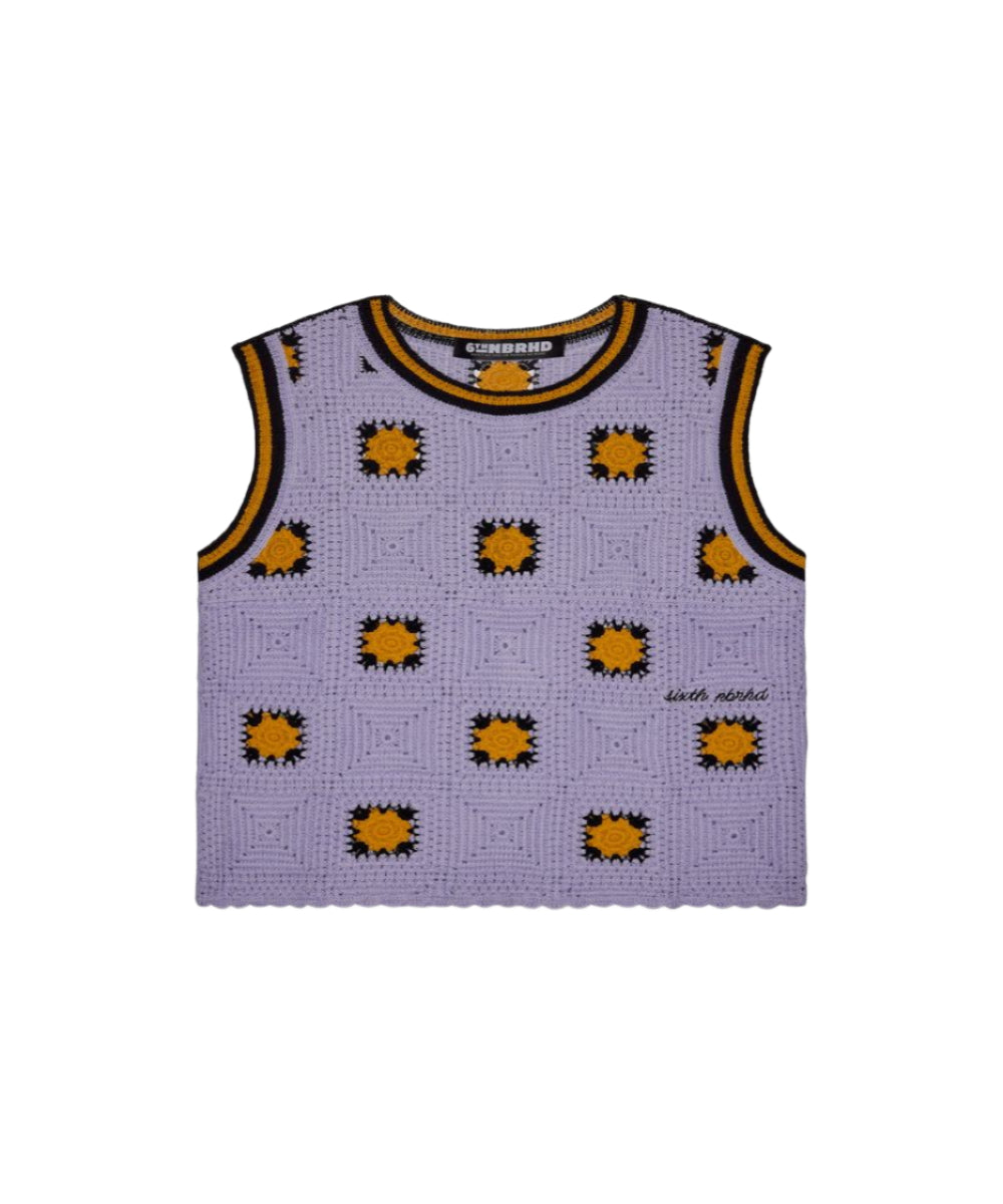 "ANTALIA" PURPLE KNIT TANKTOP