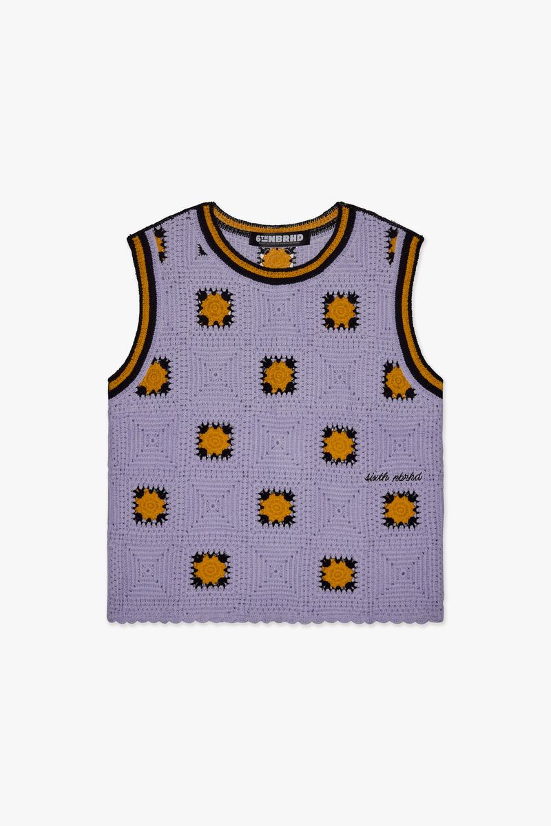 "ANTALIA" PURPLE KNIT TANKTOP