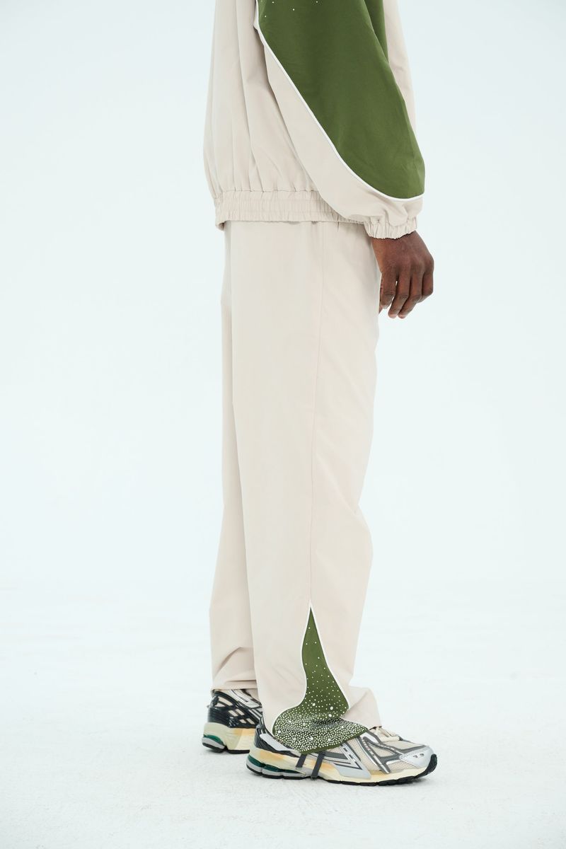 "Astral" Zip Pants - Cream Green