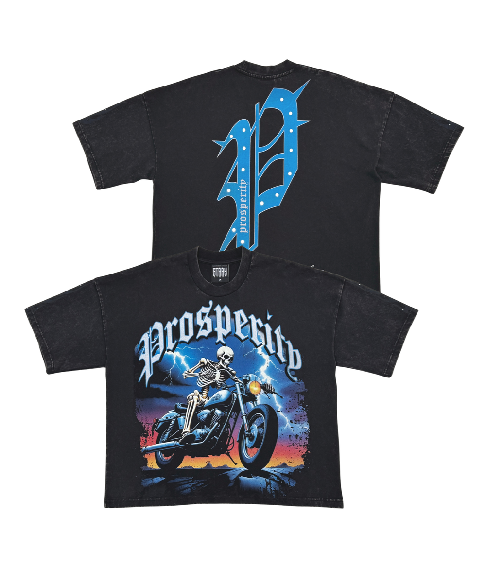 STRAY WIDE & CROP FIT TEE BLACK