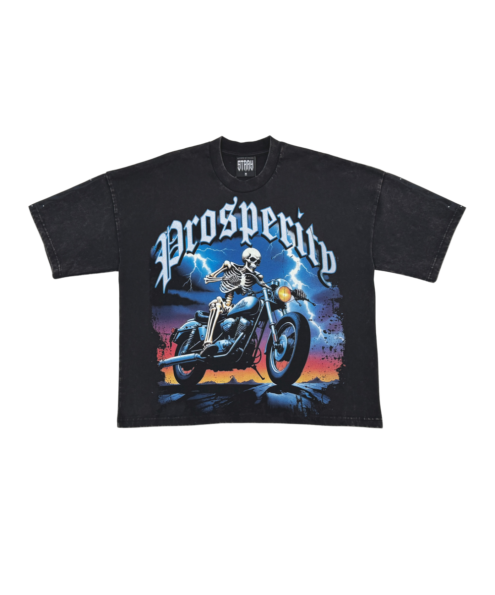 STRAY WIDE & CROP FIT TEE BLACK