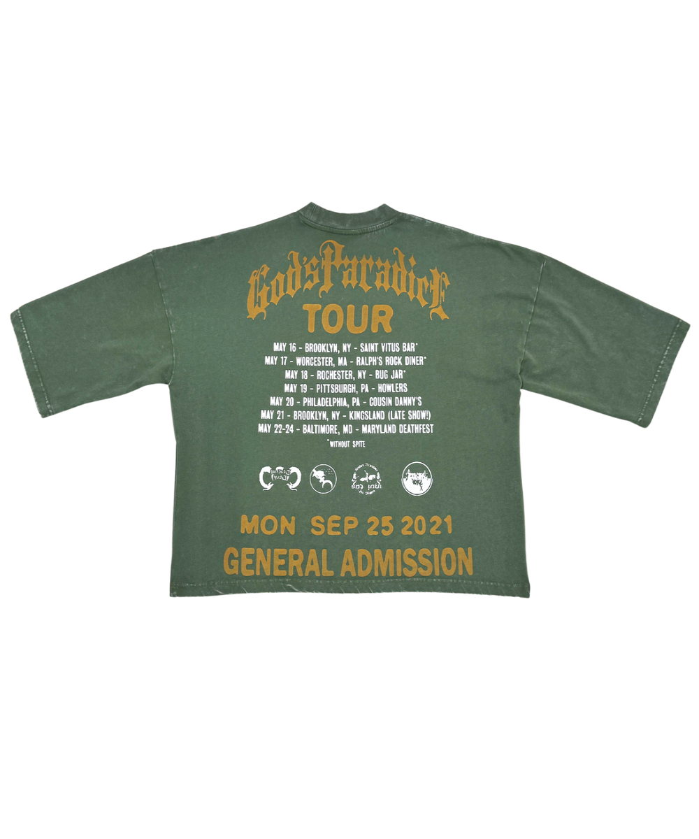 STRAY WIDE & CROP FIT TEE DKGREEN