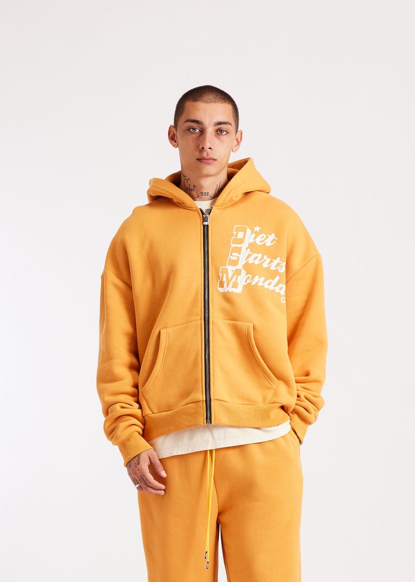 Diet Starts Star Full Zip Sweatshirt - Orange