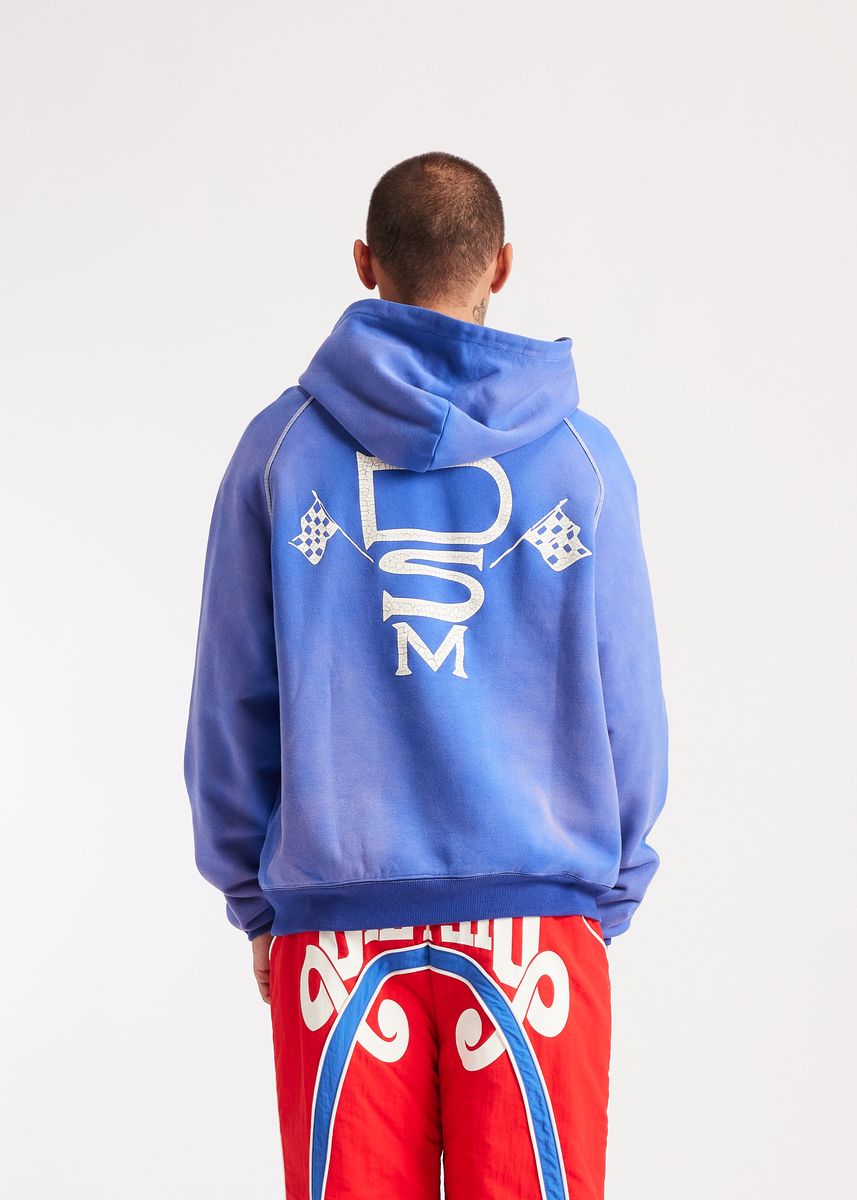 Diet Starts Contrast Stitch Hoodie - Blue