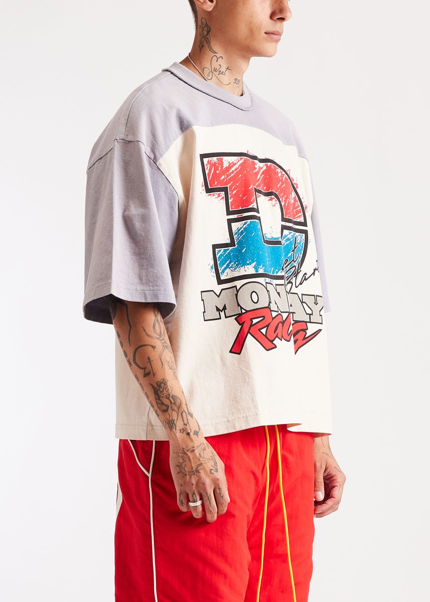 Diet Starts Racing Yoke Tee Men's T-Shirt - Gray