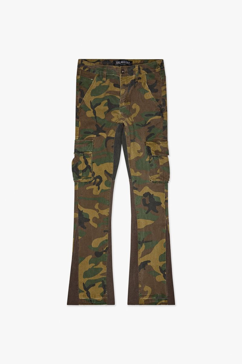 Geno Er Green Stacked Flare Jean