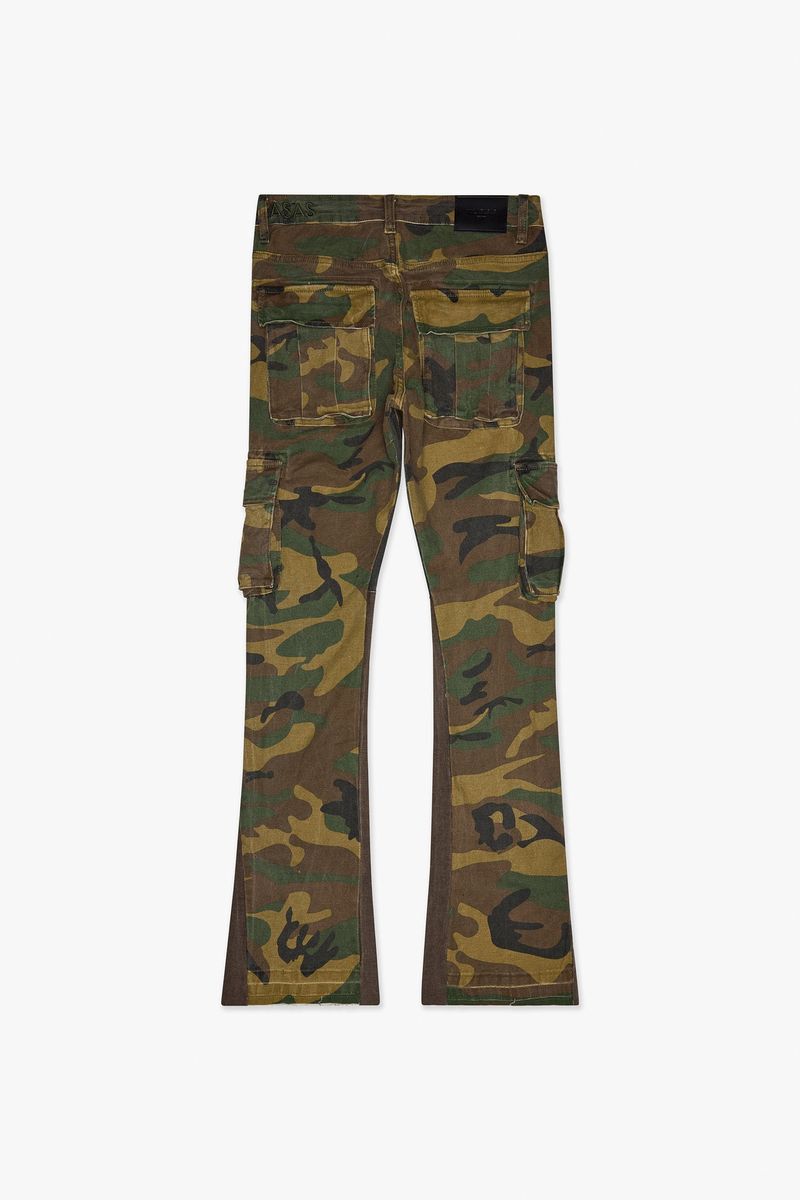 Geno Er Green Stacked Flare Jean