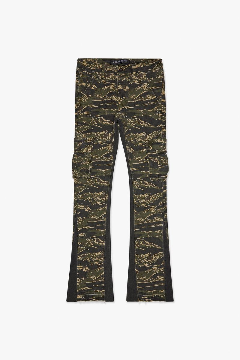Geno Tac Green Stacked Flare Jean