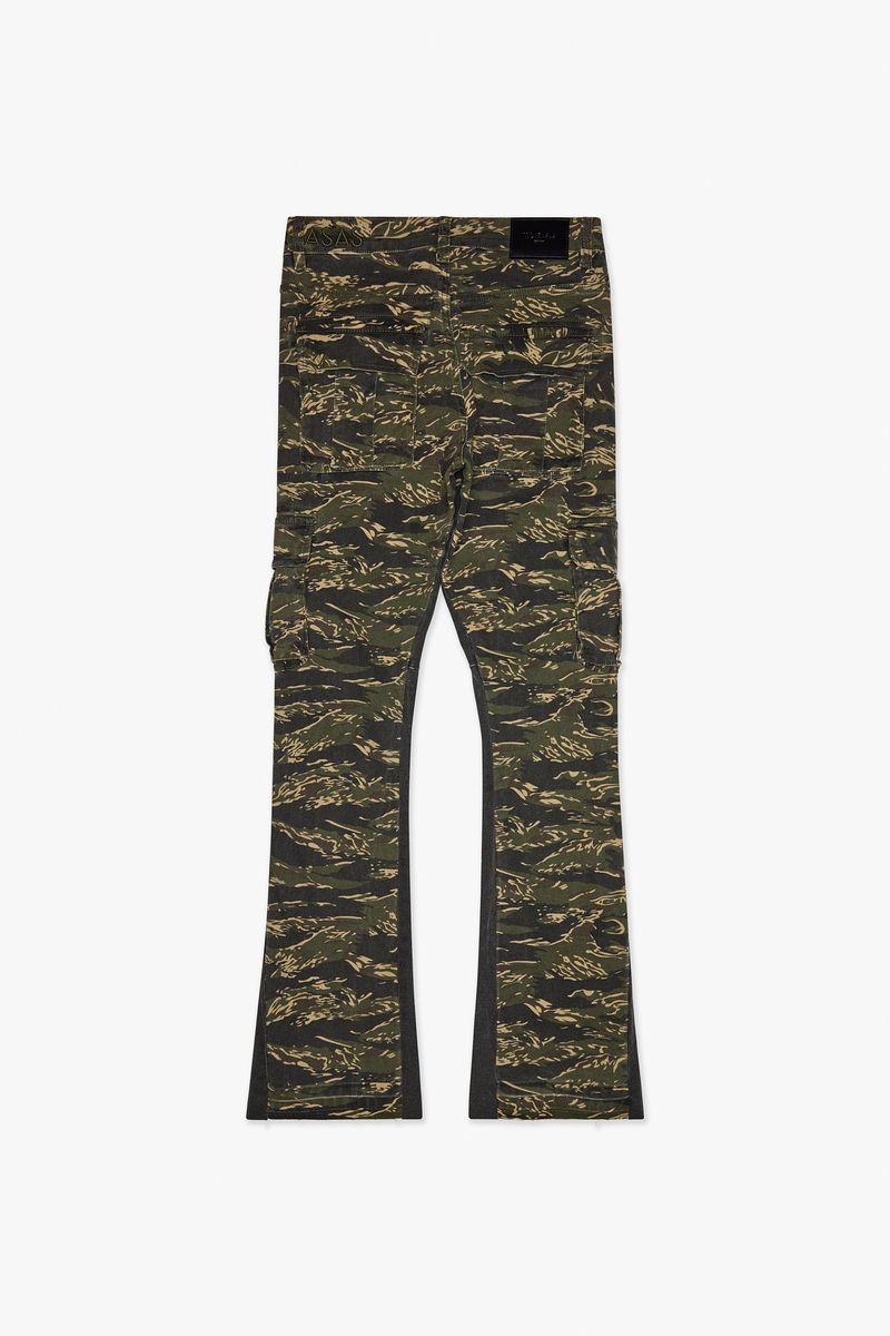Geno Tac Green Stacked Flare Jean