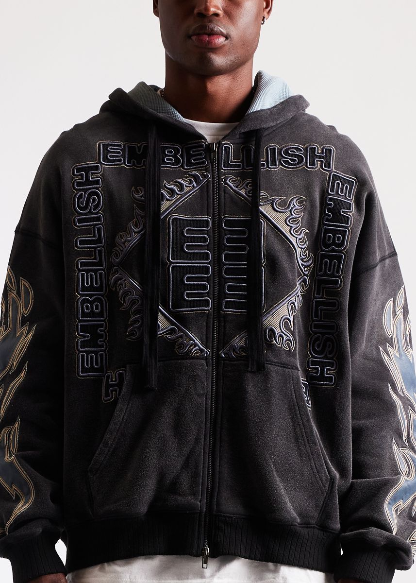 Embellish Inferno Zip Jacket Men's Hoodie - Black