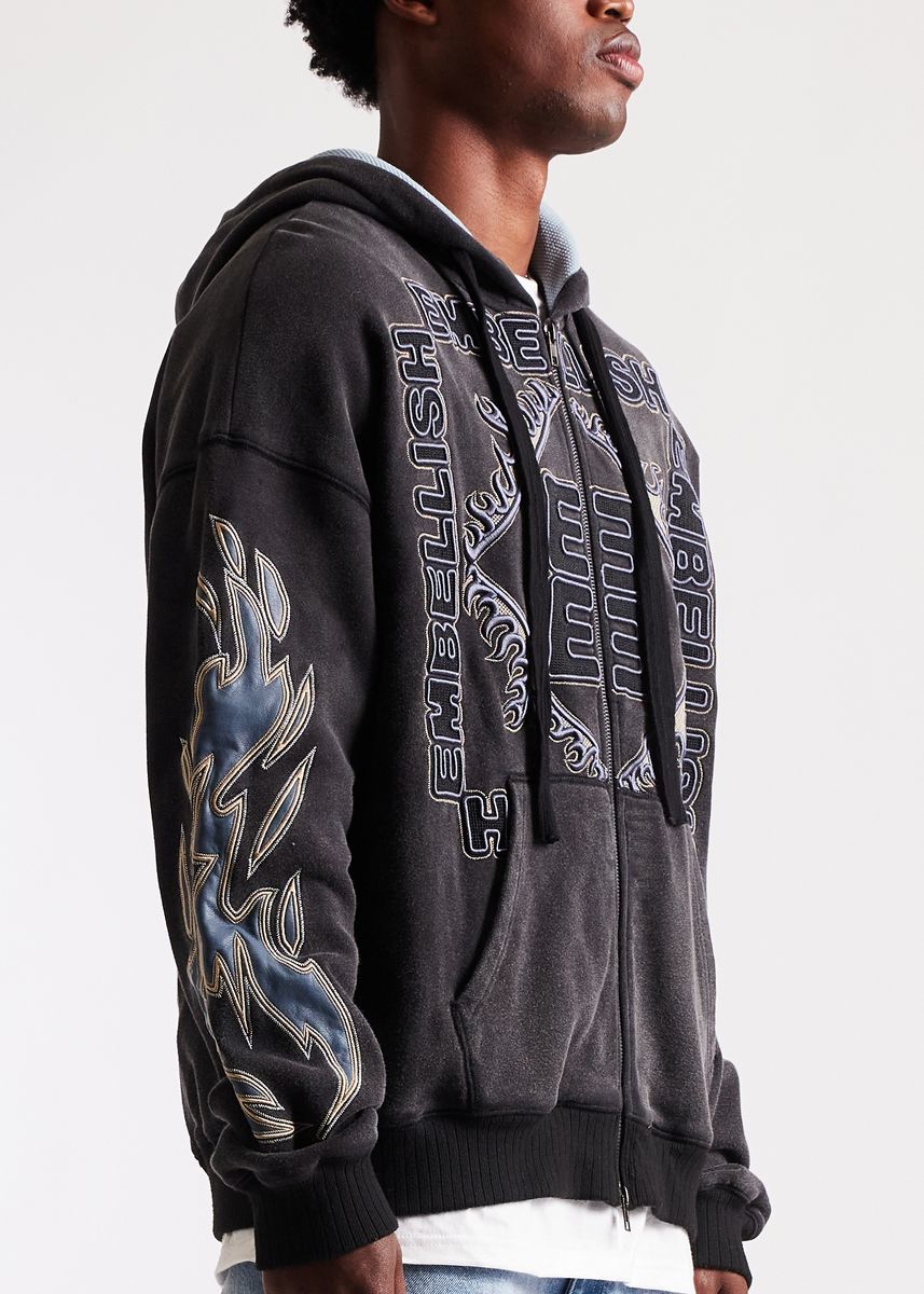 Embellish Inferno Zip Jacket Men's Hoodie - Black