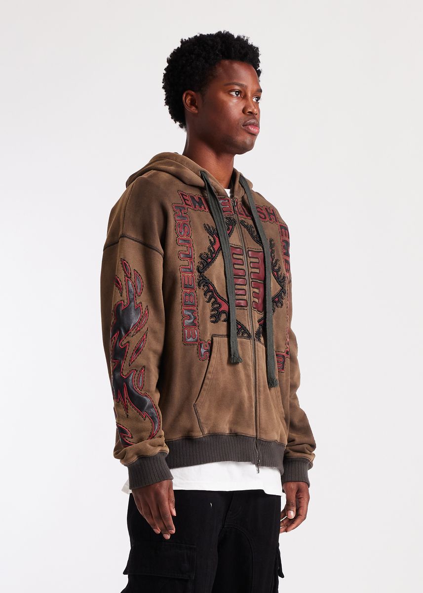 Embellish Inferno Zip Jacket Men - Brown