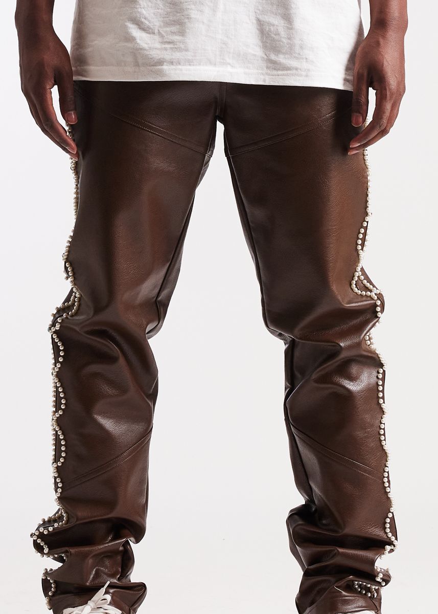 Embellish Crux Wax Pant Men's Trousers - Brown