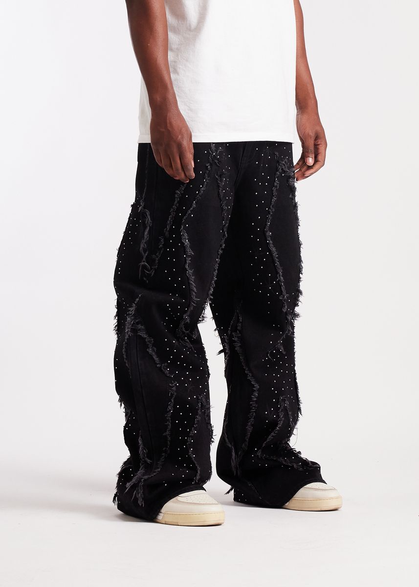 Embellish Icon Baggy Denim Men's Jeans - Black