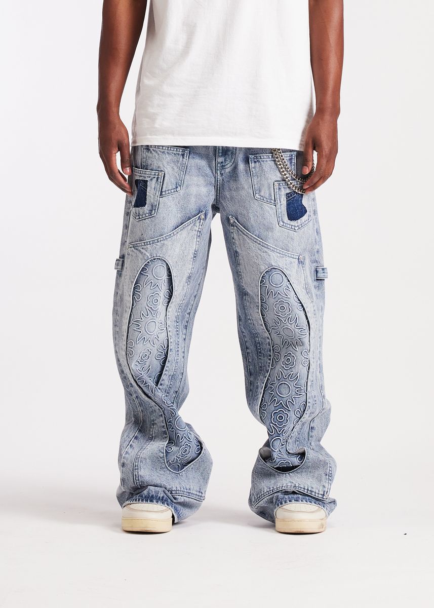 Sunwave Baggy Denim Men's Jeans - Light Wash