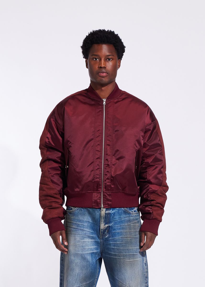 Crysp Empty String Men's Bomber Jacket - Burgundy