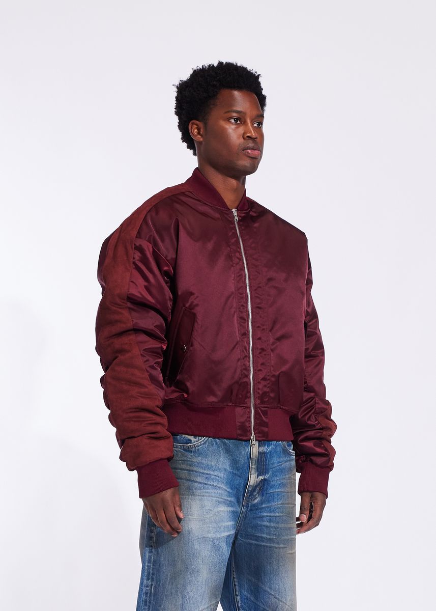 Crysp Empty String Men's Bomber Jacket - Burgundy