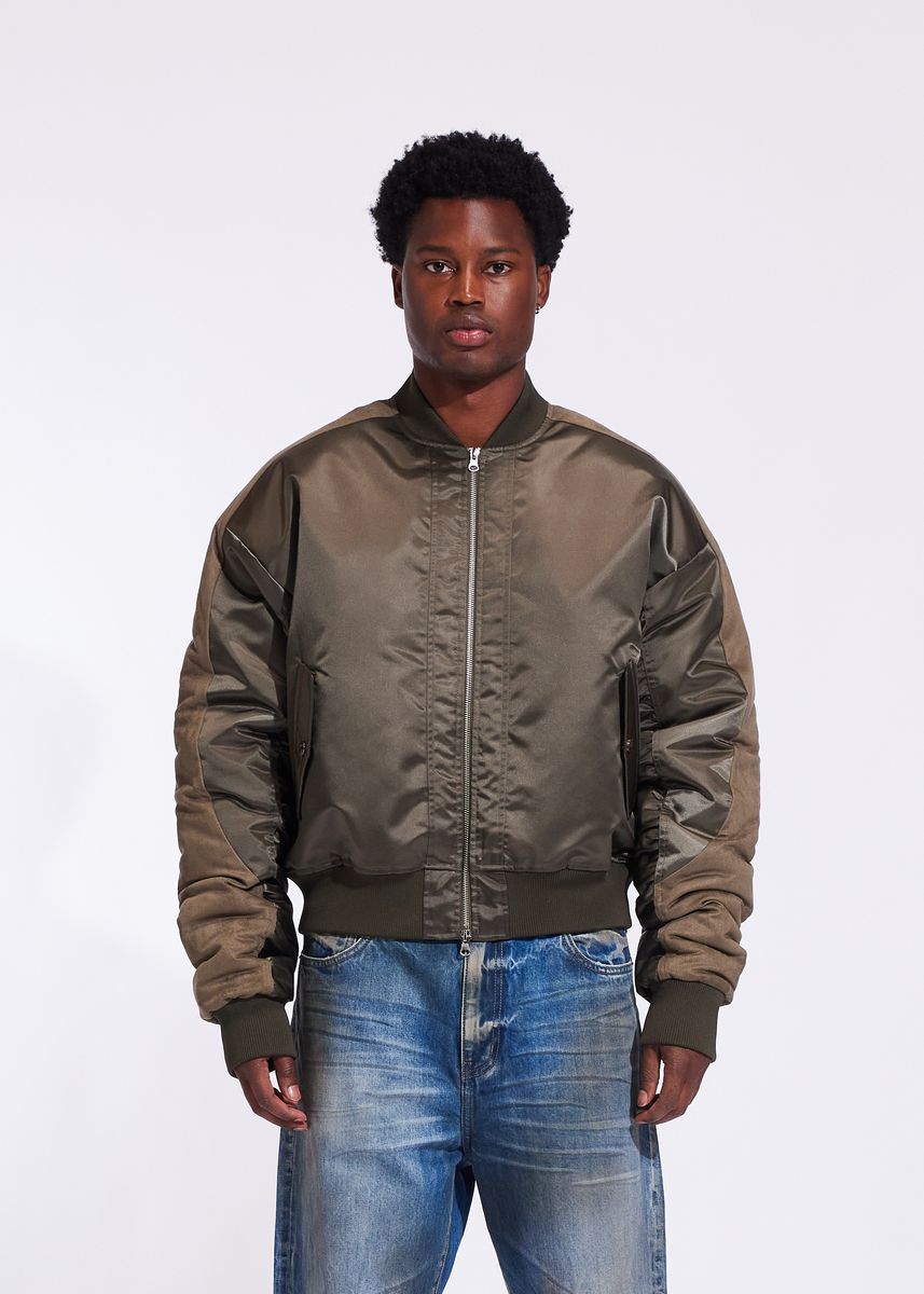 Crysp Olive Green Bomber Jacket - Men's Lightweight Outerwear