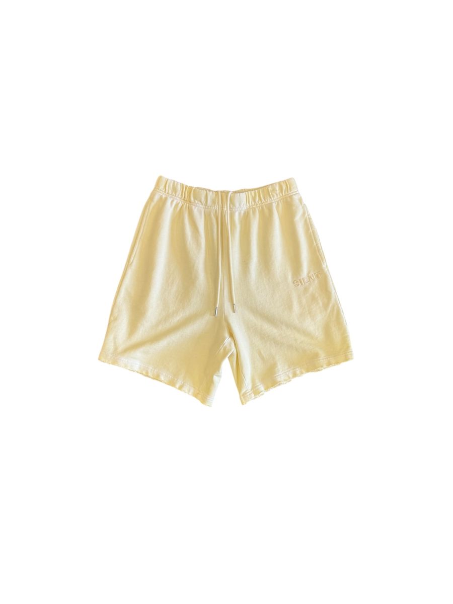 "RIPPED" CREAM SHORT