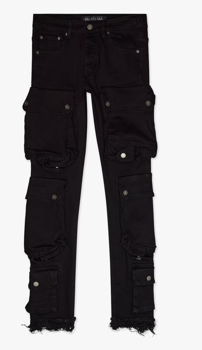 "Cliff Jump" Black Washed Skinny Jeans