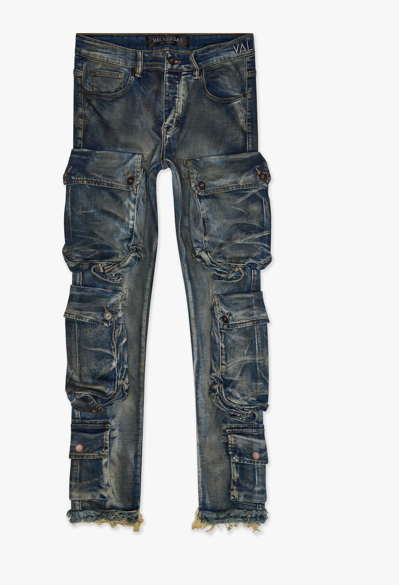 "Cliff Jump" Dirty Light Blue Wash Skinny Jeans