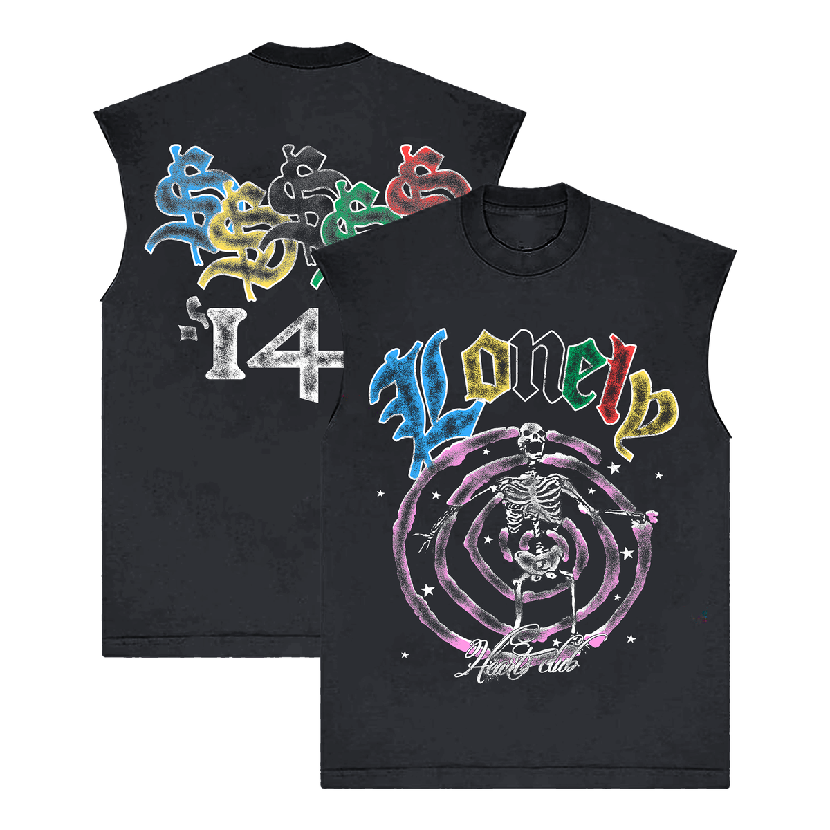 Lonely Hearts Skeleton T-Shirt - Rhinestone