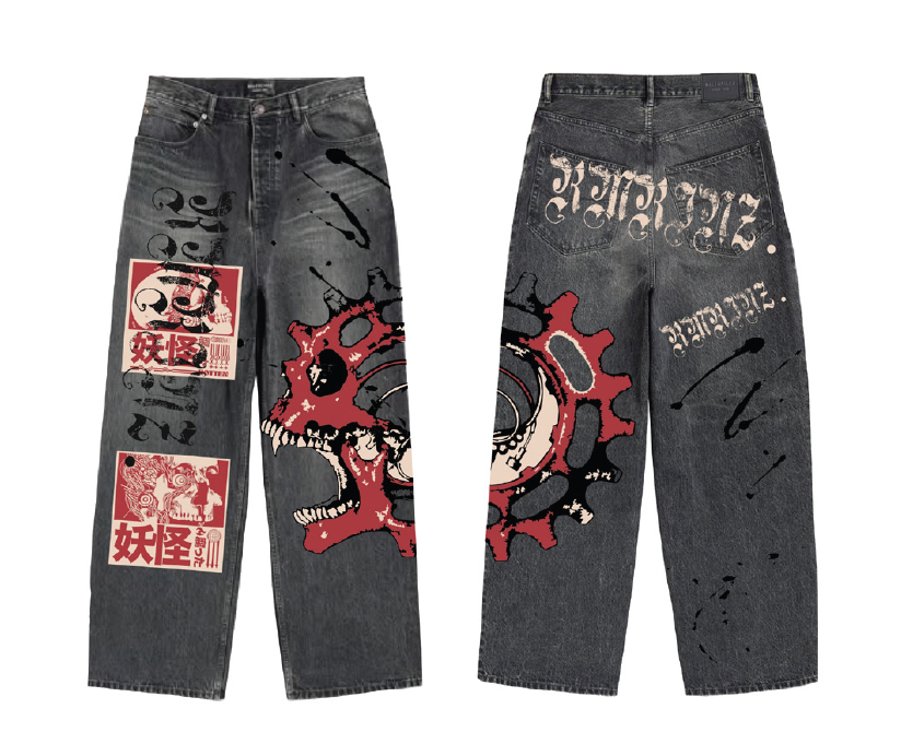 DIGITAL PRINT STACKED JEANS