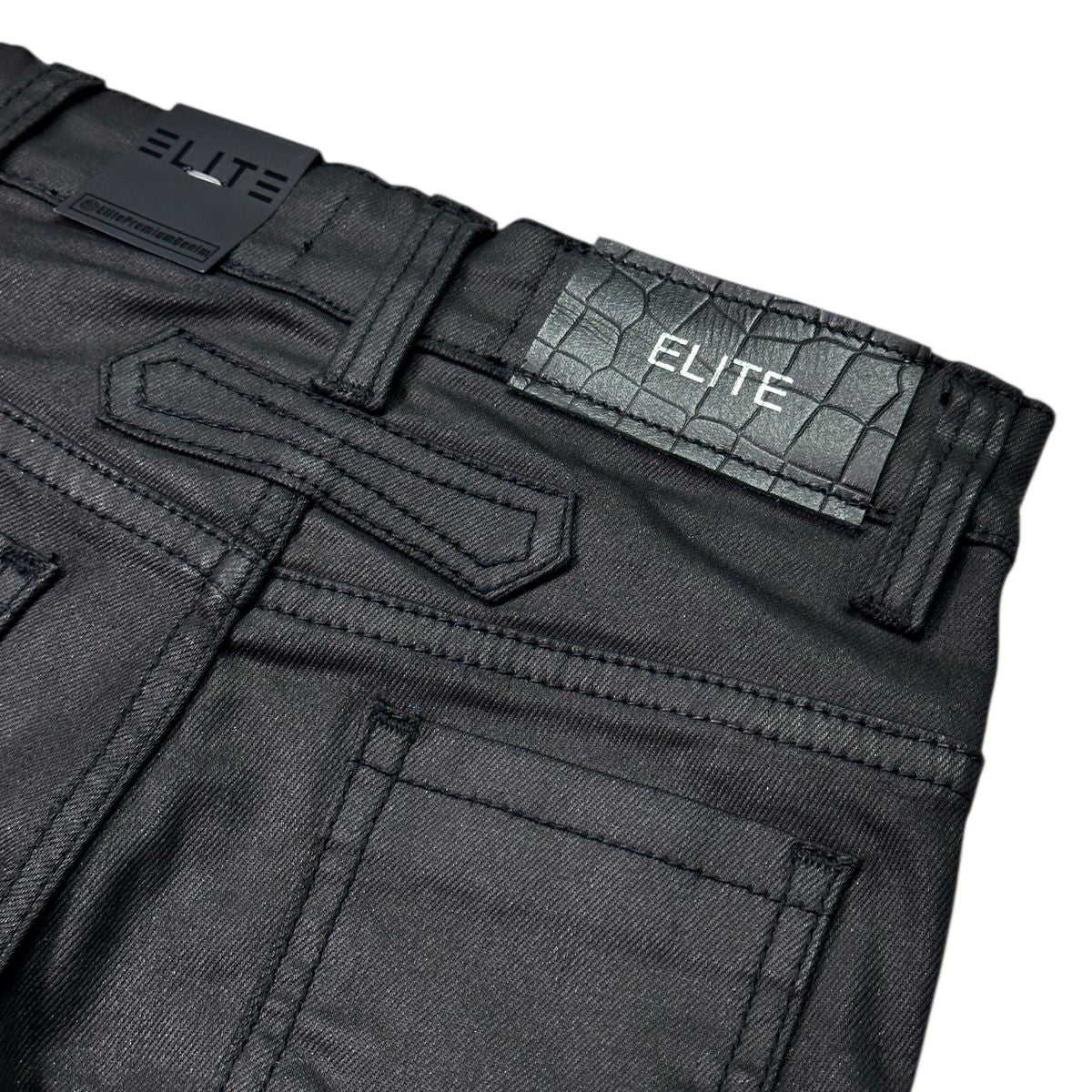 Elite Premium Ks Black Wax Kids Jeans - Black Color