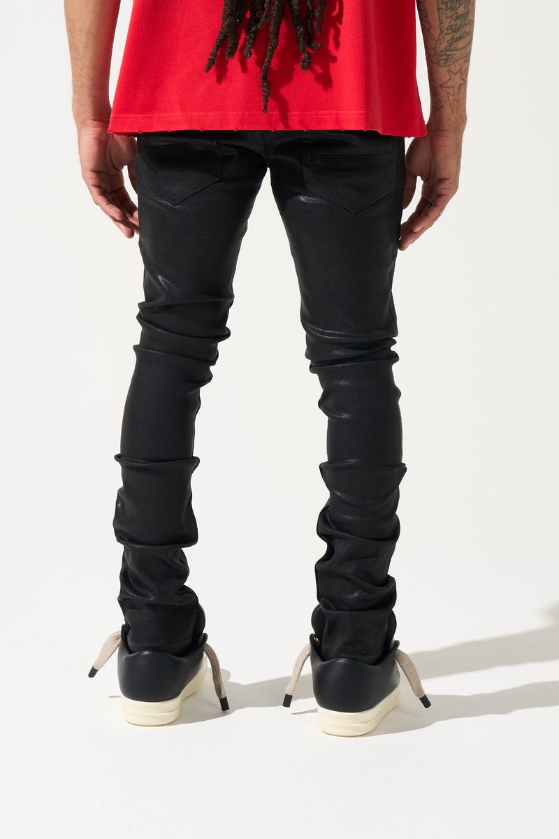 SERENEDE® ONYX Black Resin Wax-Coated Jeans