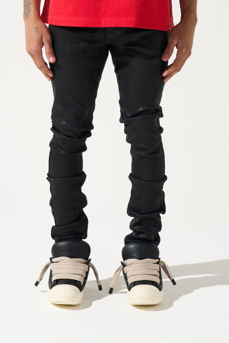 SERENEDE® ONYX Black Resin Wax-Coated Jeans