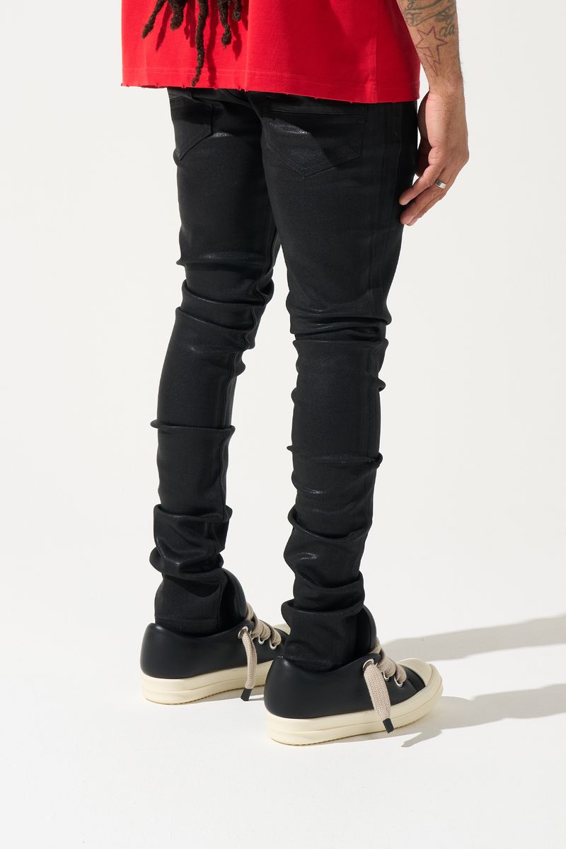 SERENEDE® ONYX Black Resin Wax-Coated Jeans