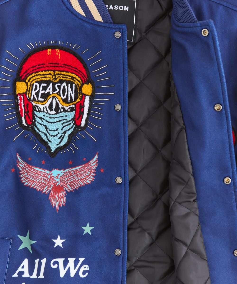 Reason "Rer5" Varsity Jacket - Blue